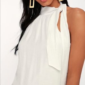 ❤️SOLD❤️ Lulu’s Cath White Sleeveless Neck Top